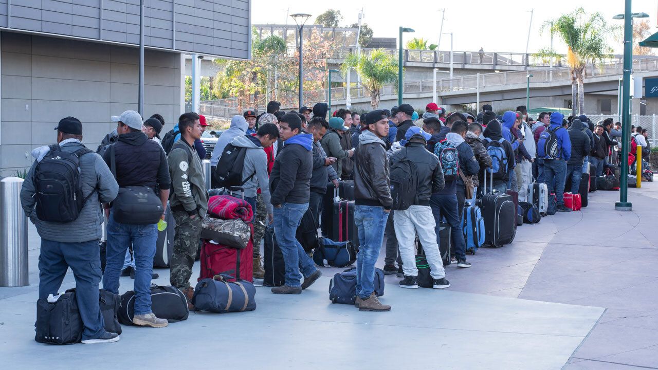 Immigrants at California border