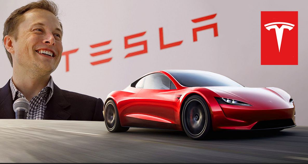 Elon Musk. Tesla cars promotion 
